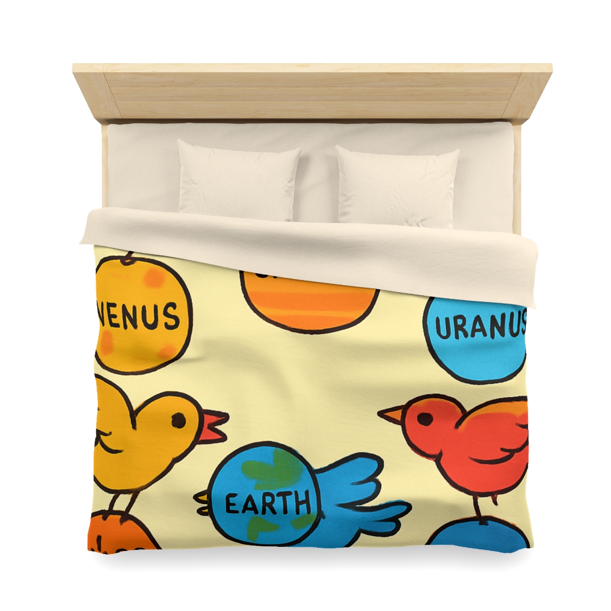 Solar System Circus Of Birds unique patterned duvets