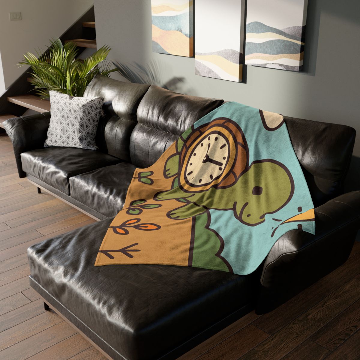 Time Travel Turtle Garden stylish throw blankets