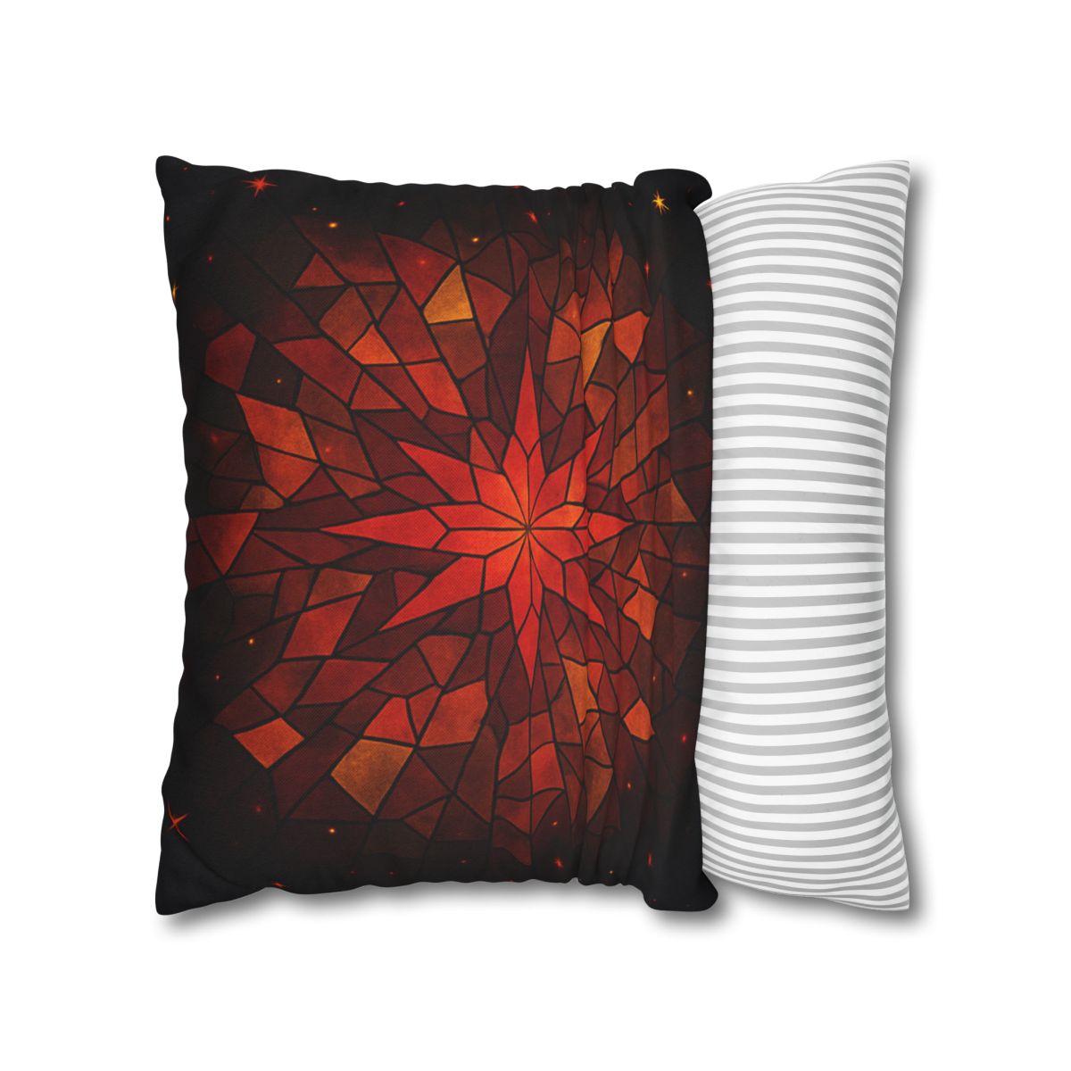 Crimson Starburst Mosaic comfortable bedding pillow covers