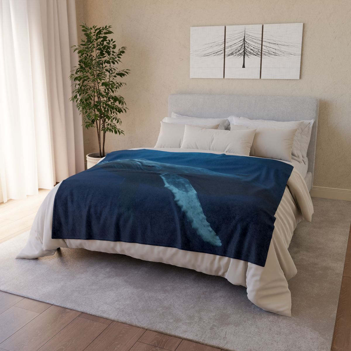 Deep Chorus Humpback Whale personalized cozy blankets