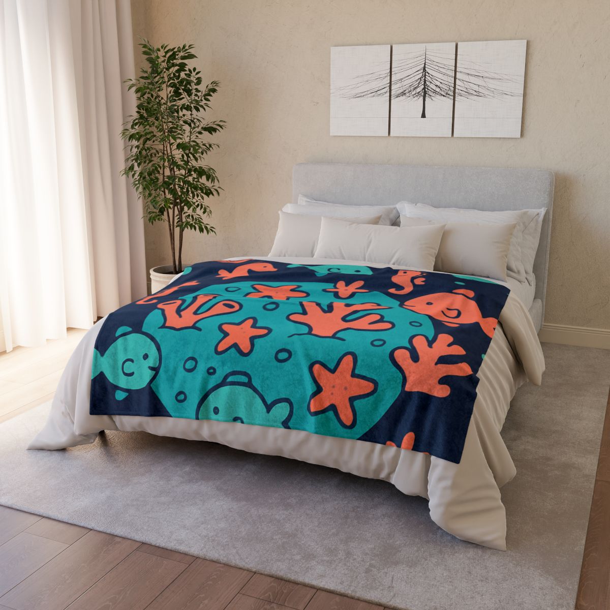 Cosmic Coral Reef Planet trendy patterned blankets