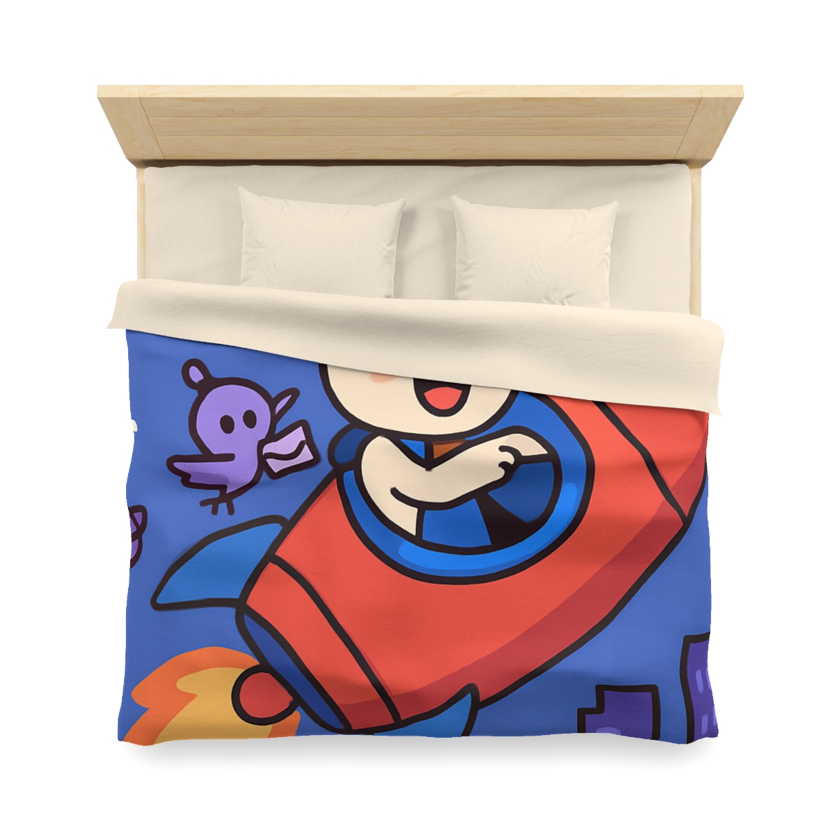 Rocket Rabbit Space Delivery custom duvets