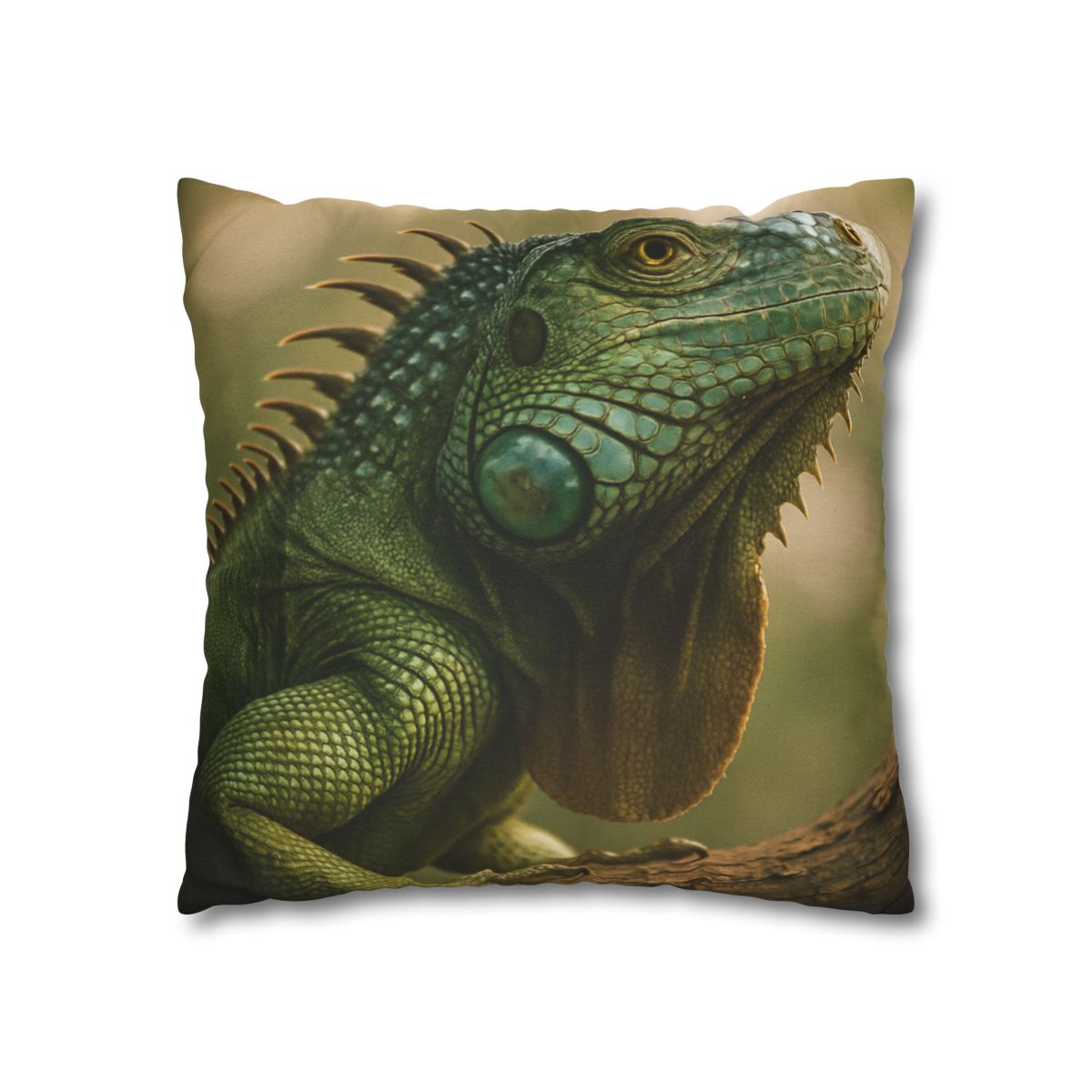 Sunlit Armor Green Iguana comfortable bedding pillow covers