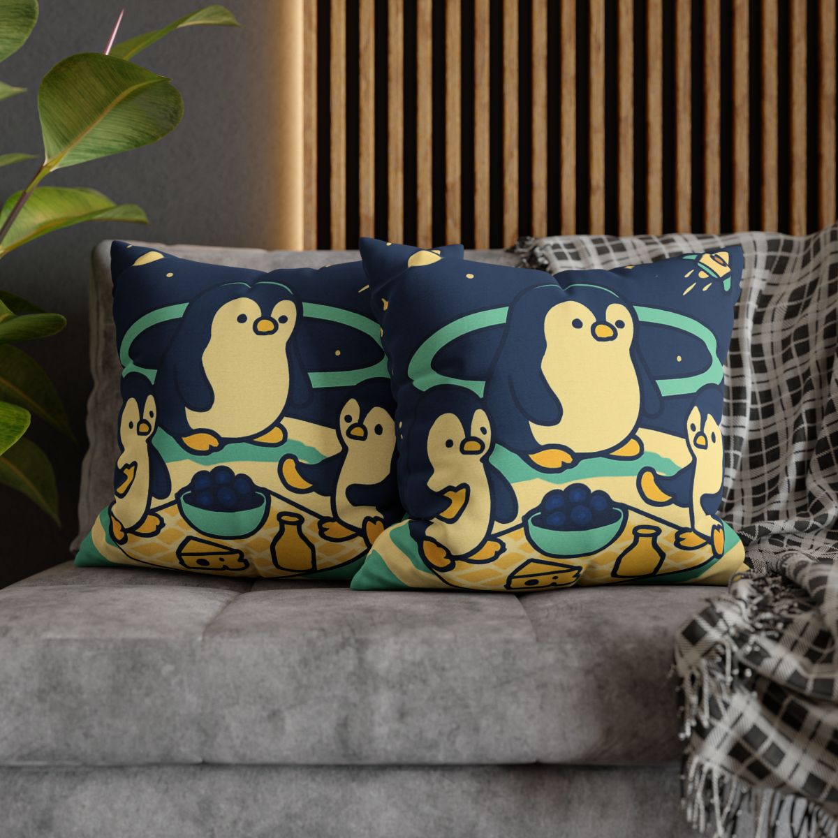 Planet Picnic Penguins comfortable bedding pillow covers