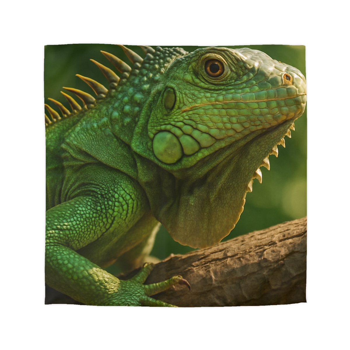 Sun Dappled Green Iguana personalized bedding duvets