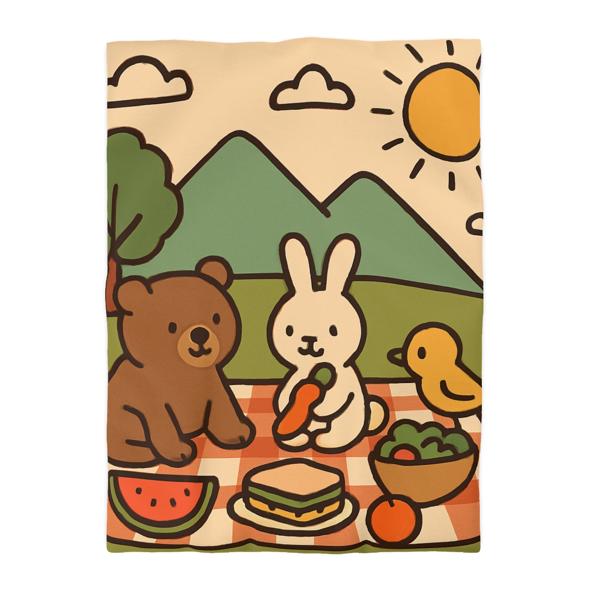Mountain Picnic Pals soft comforter duvets