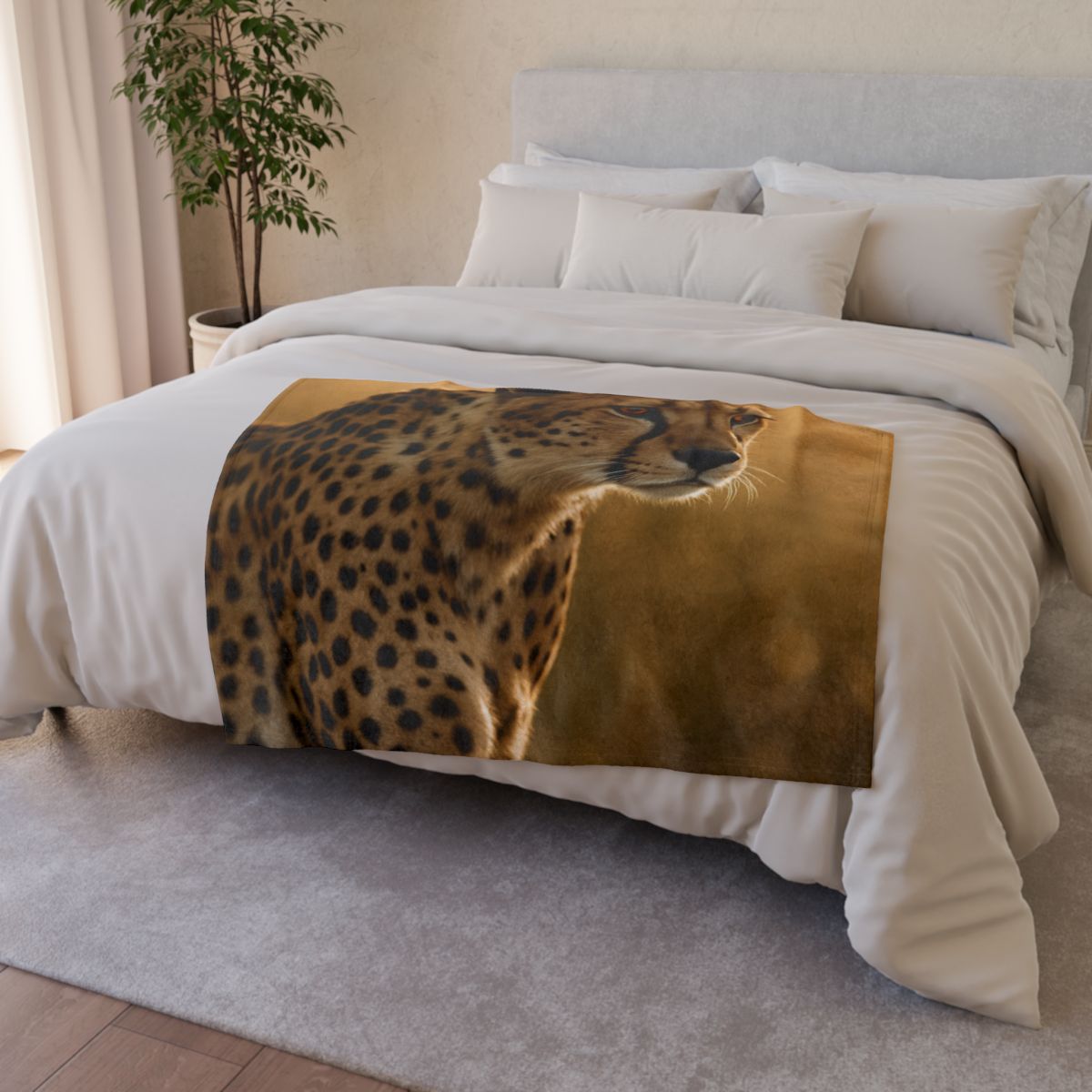 Sunlit Stare Cheetah warm winter blankets