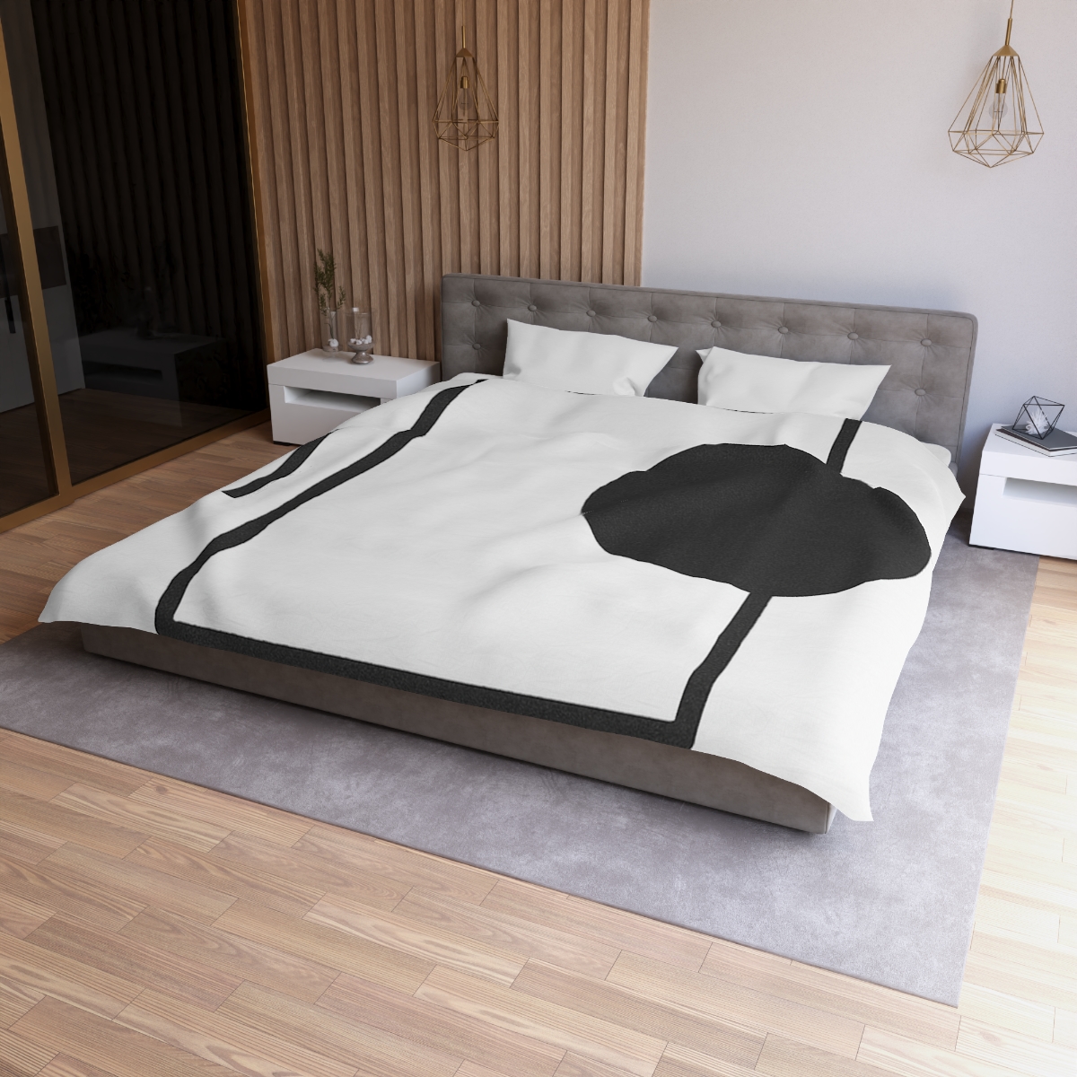 Minimal Eclipse Frame Trio personalized bedding duvets