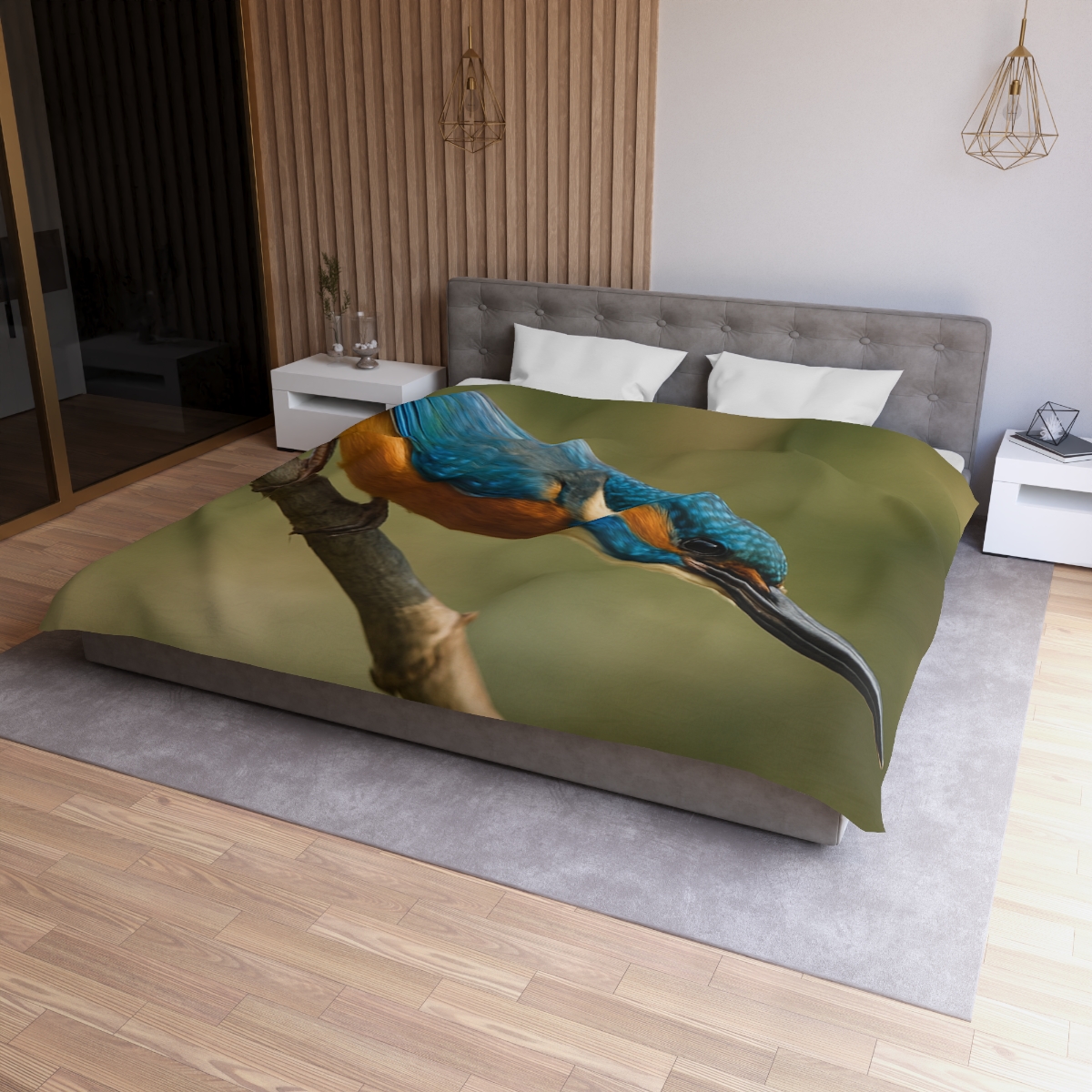 Kingfisher Sapphire Dive unique patterned duvets