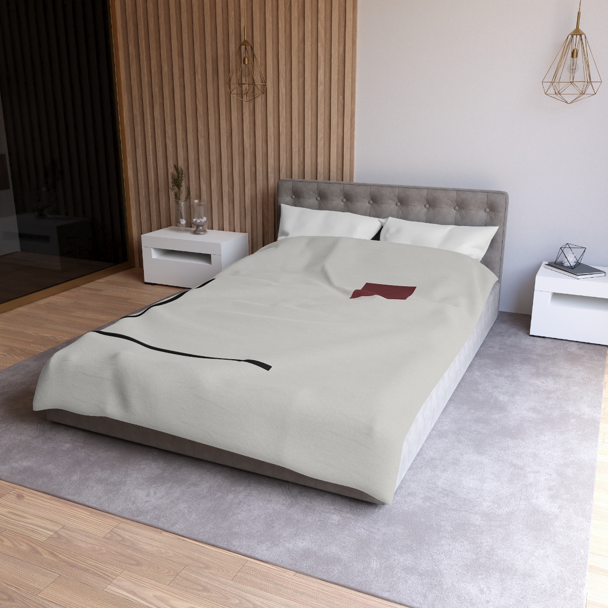 Corner Frame With Floating Square personalized bedding duvets