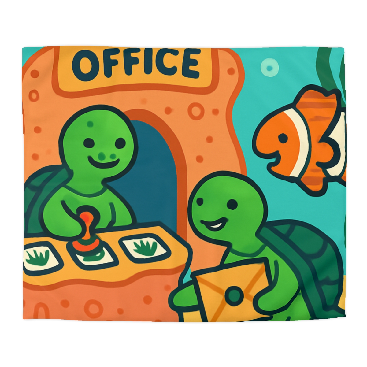 Coral Reef Post Office Run By Sea Turtles duvets for gifts