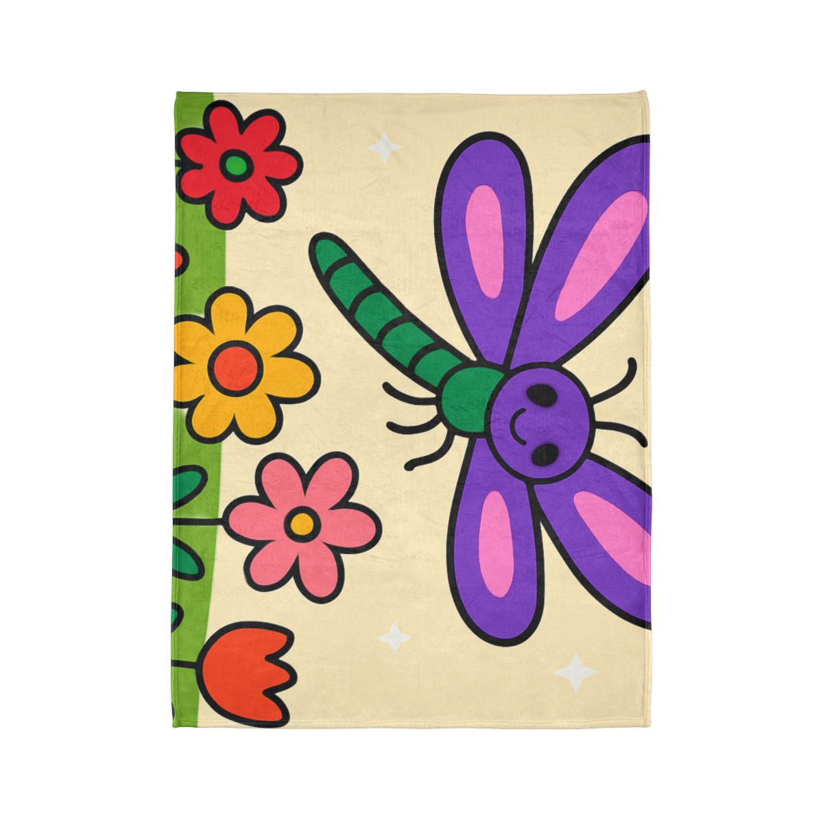Nebula Dragonfly Garden soft fleece blankets