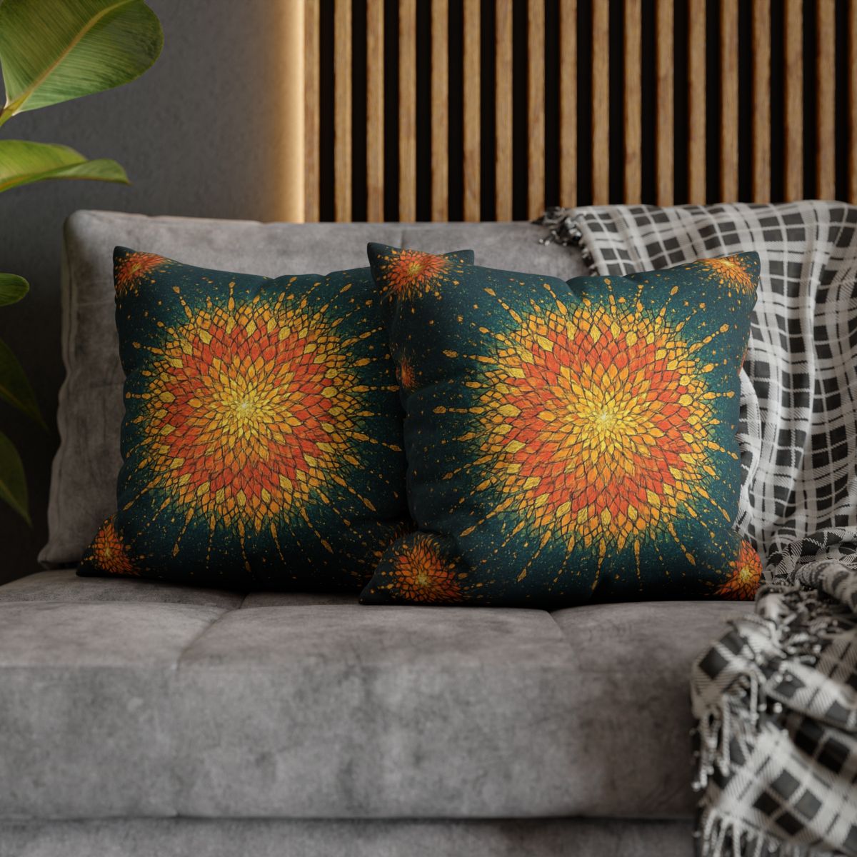 Starburst Mosaic Halo personalized pillow covers