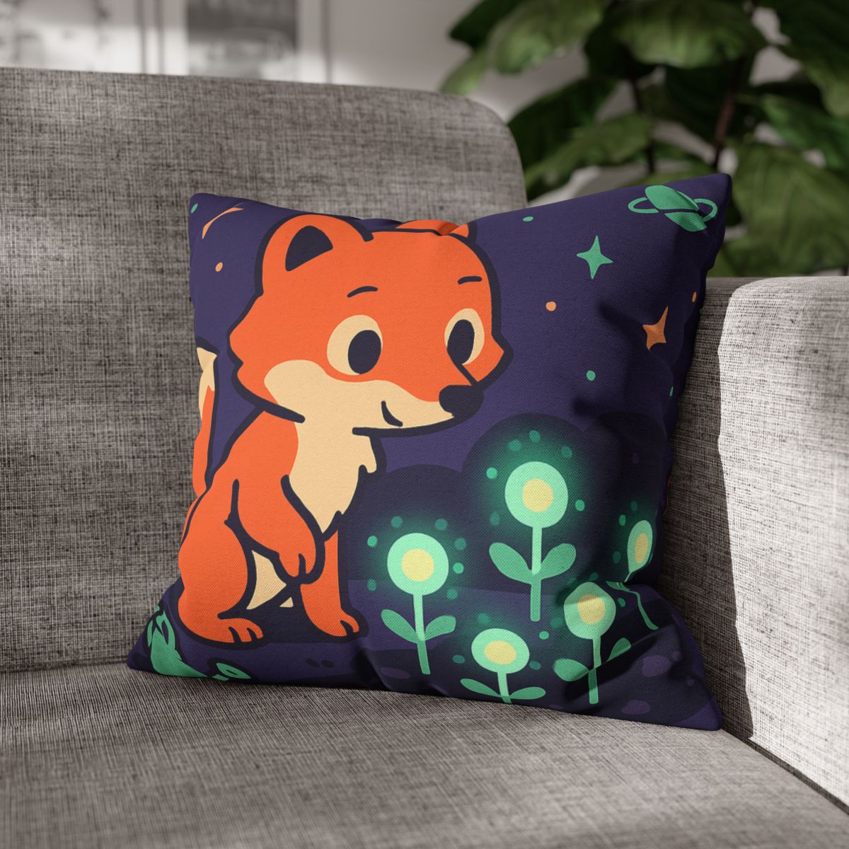 Galaxy Garden Fox personalized pillow covers