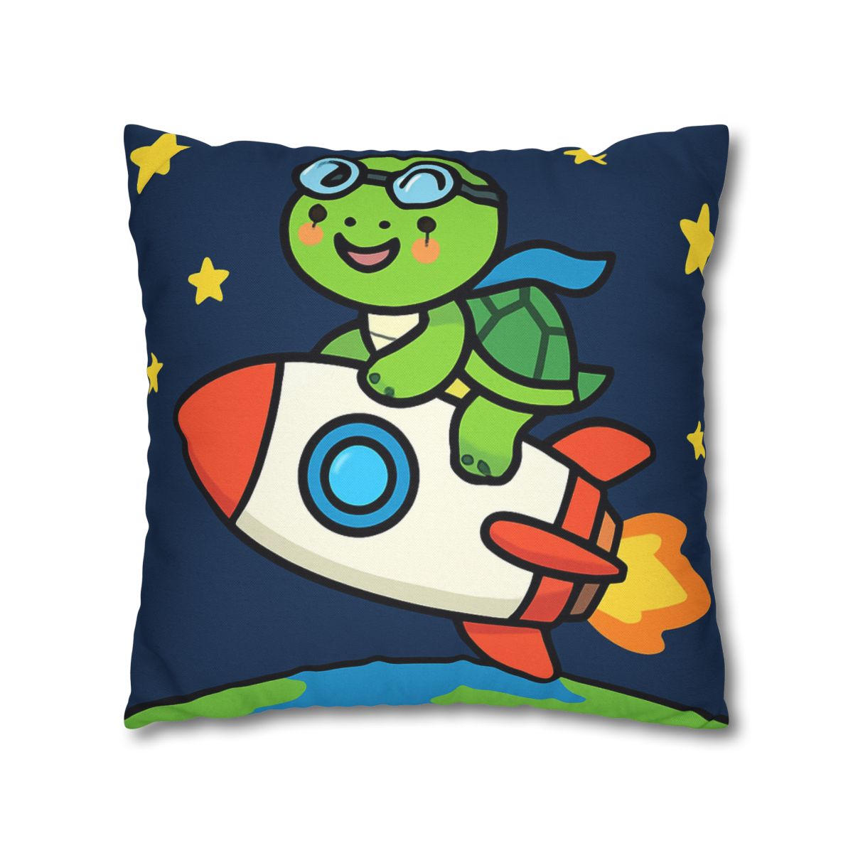 Rocket Riding Turtle To The Moon custom pillow cases