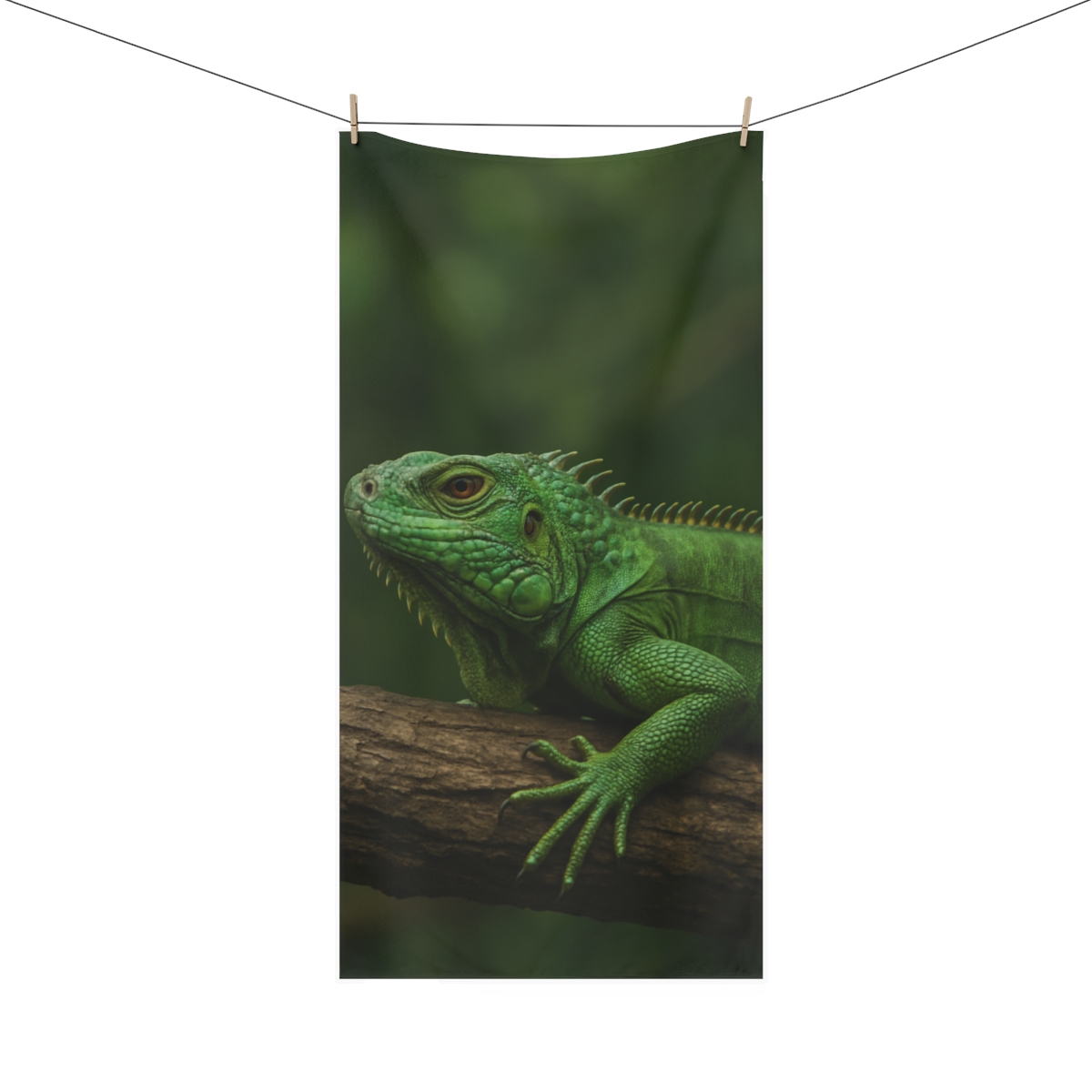 Emerald Drift Green Iguana unique gift towels