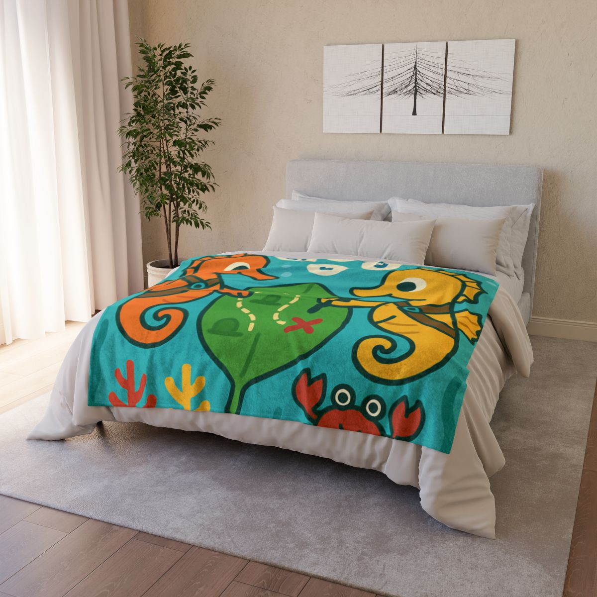 Underwater Map Makers The Seahorse Scouts decorative home blankets