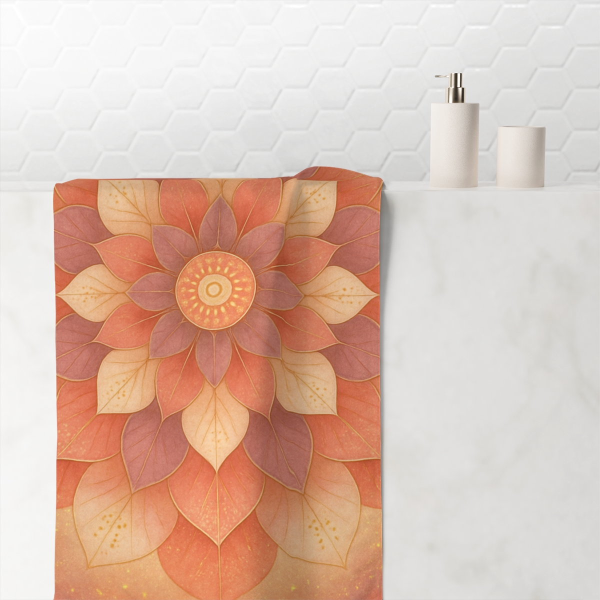 Petal Pulse Mandala decorative home towelscustom towels