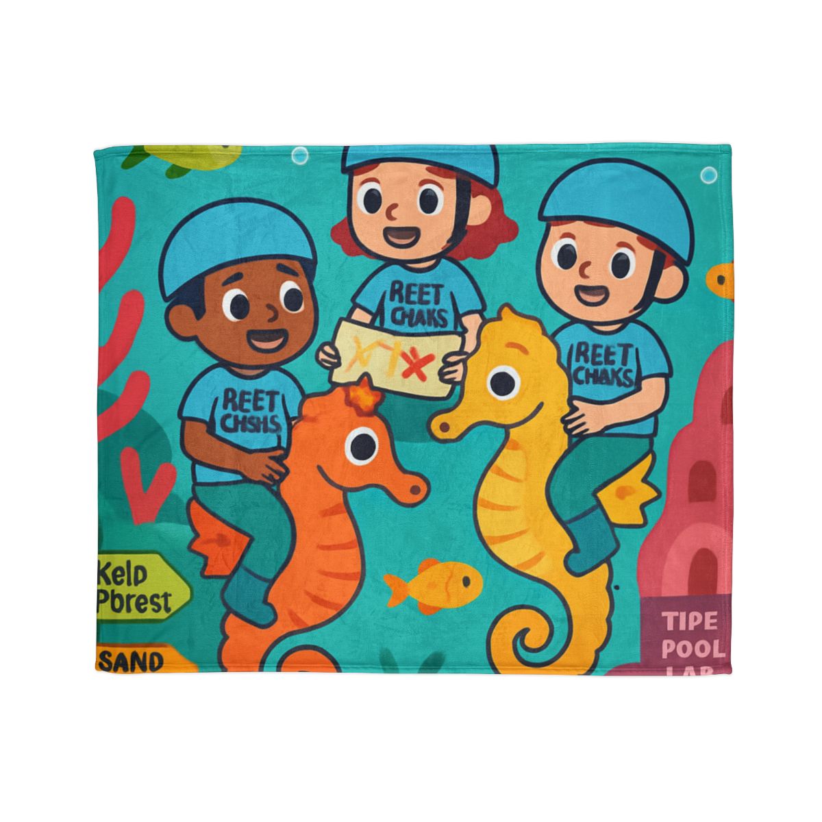 Coral City Map Of The Friendly Reef Rangers decorative home blankets
