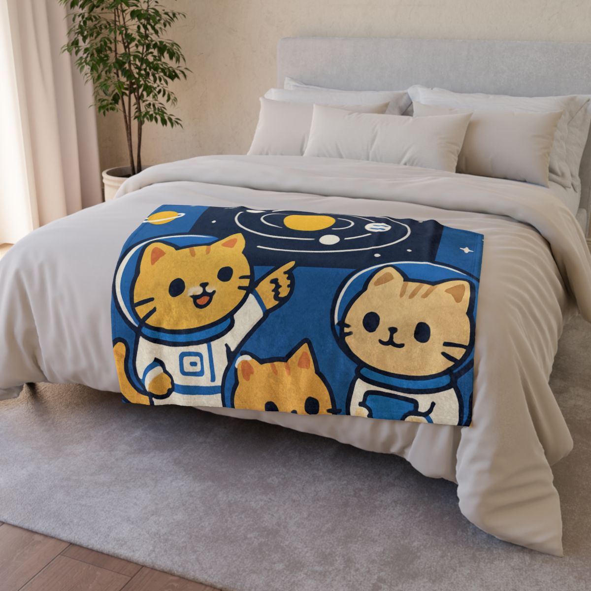 Space School For Curious Cats trendy patterned blankets