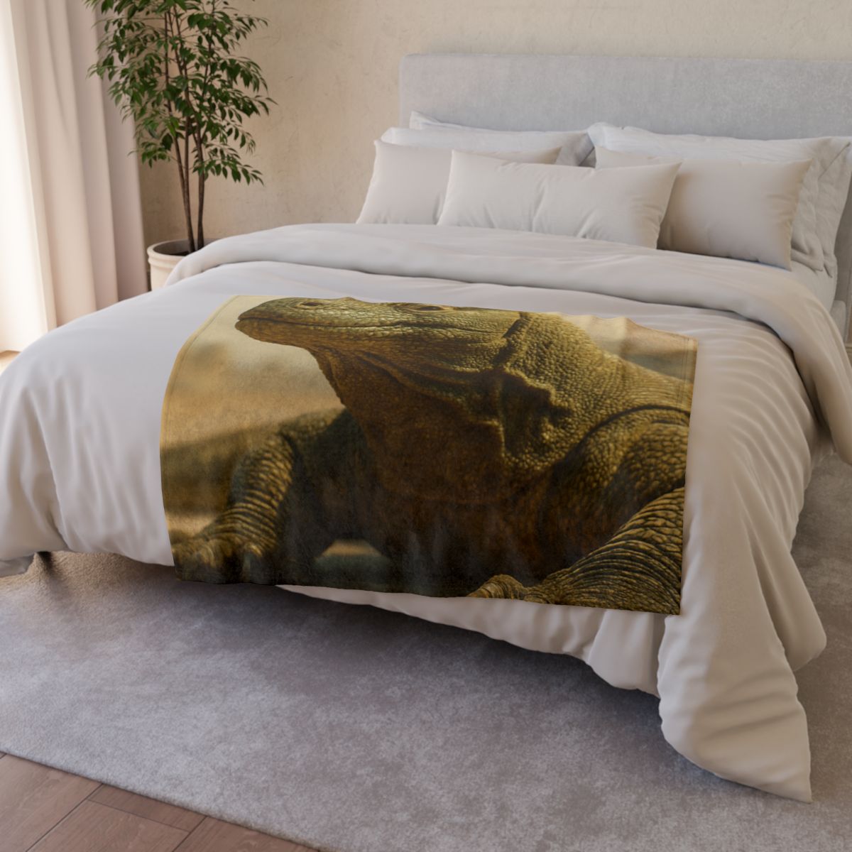Ancient Sentinel Komodo Dragon decorative home blankets