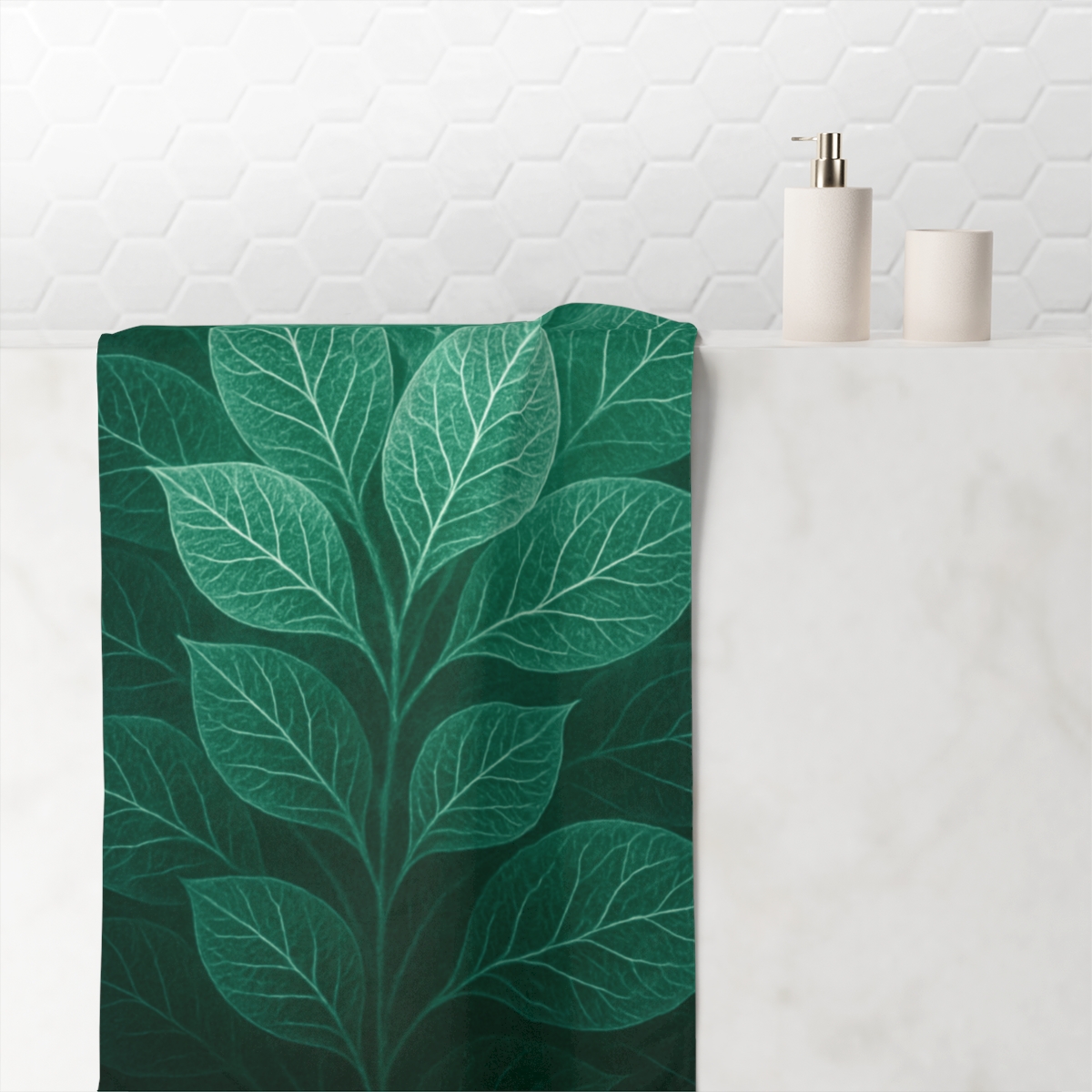 Fractaled Leaf Vein Bloom trendy hand towels