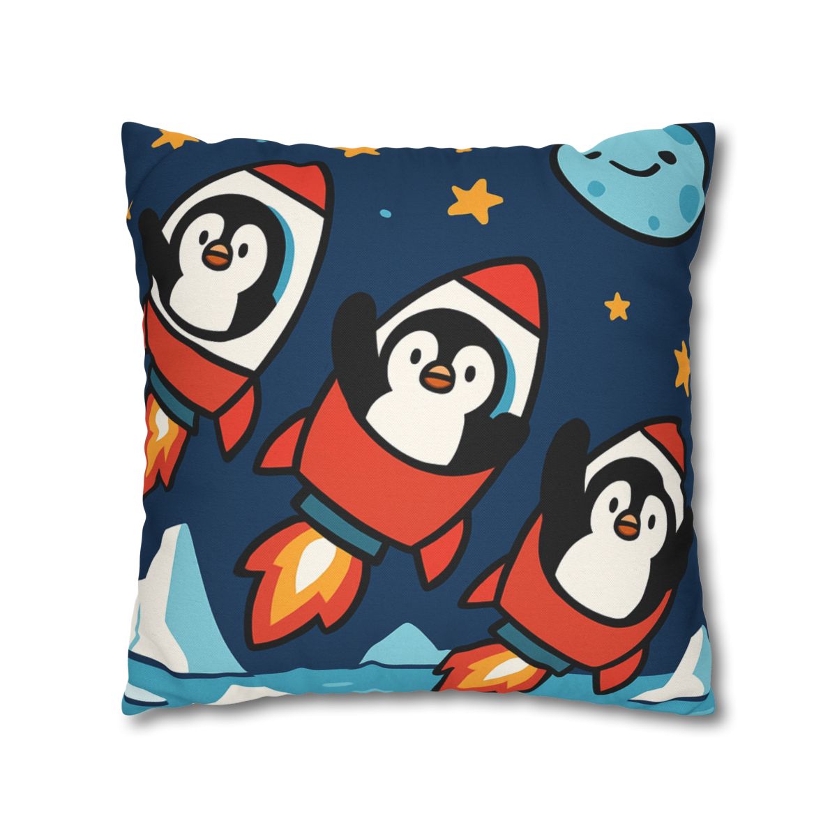Rocket Penguin Crew soft cotton pillow cases