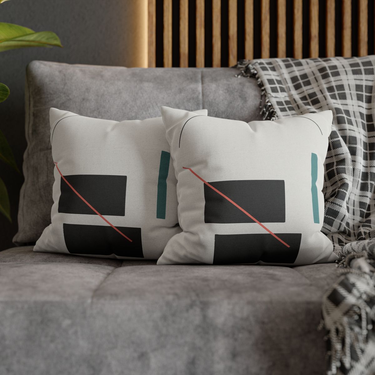 Stacked Rectangles With Crossing Arc trendy patterned pillow cases