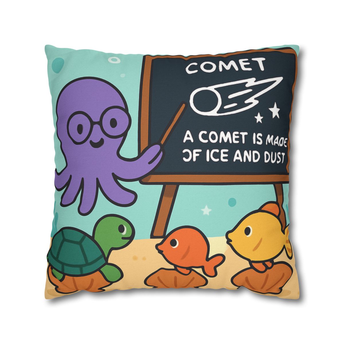 Comet Classroom With Professor Octopus soft cotton pillow cases