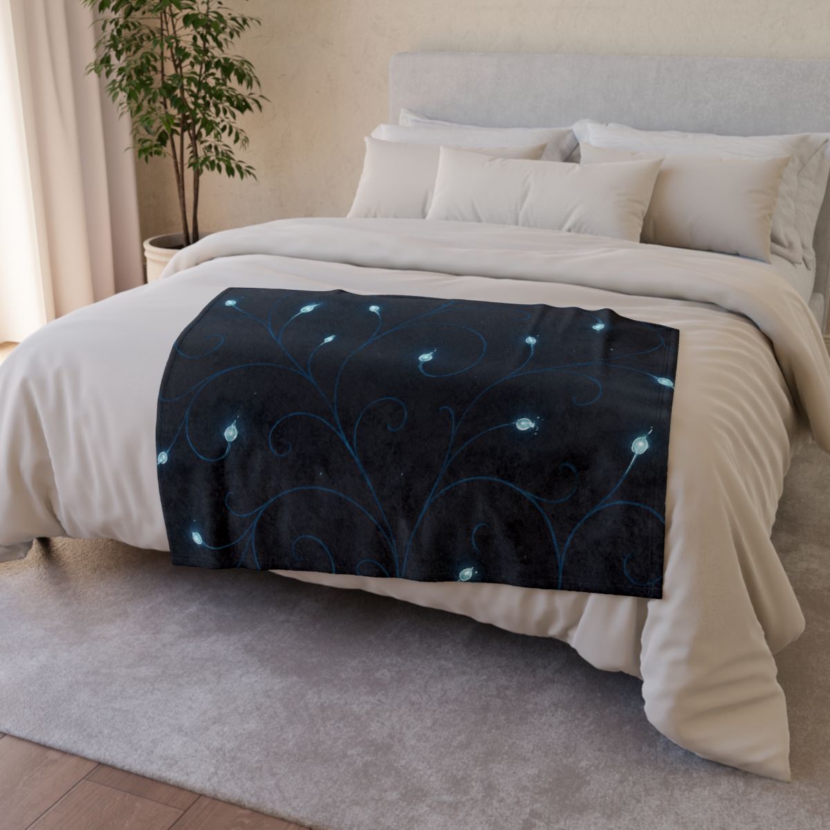 Starlit Vine Constellation designer printed blankets