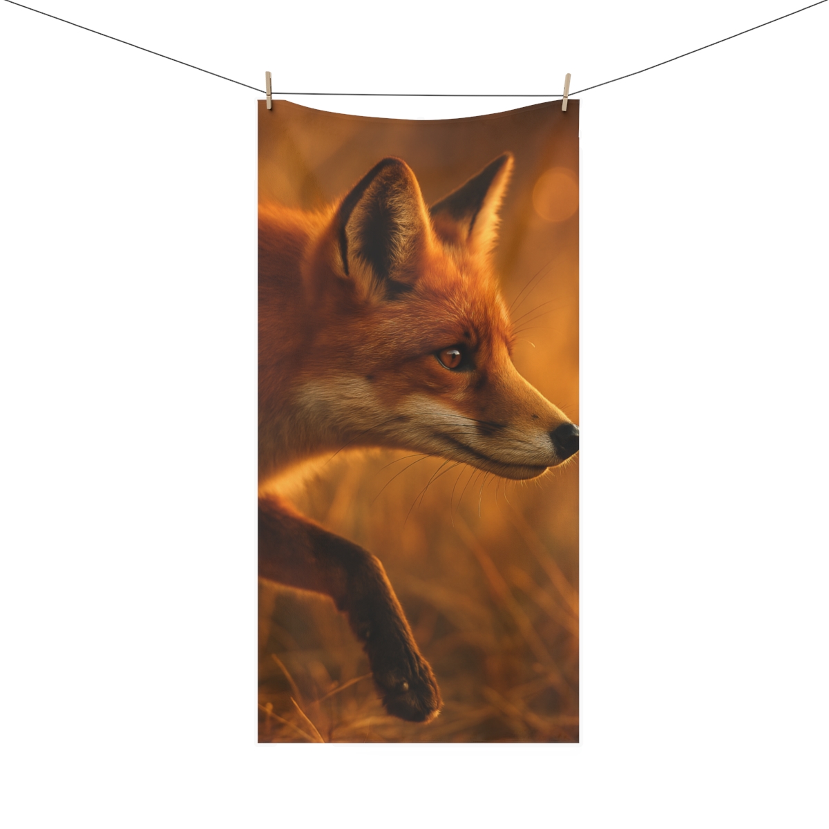 Crimson Whisper Red Fox custom towels