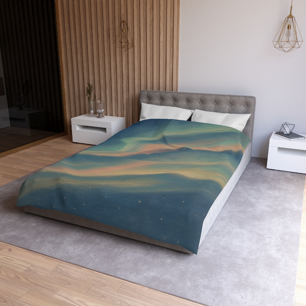 Spectral Aurora Drift personalized bedding duvets