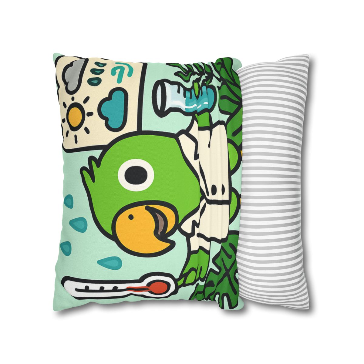 Rainforest Weather Lab With Parrot Scientist stylish decorative pillowcases