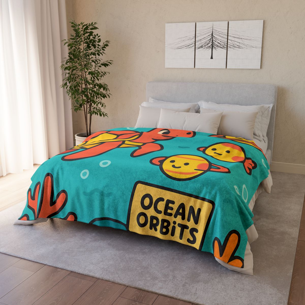 Coral Reef Planet Parade stylish throw blankets
