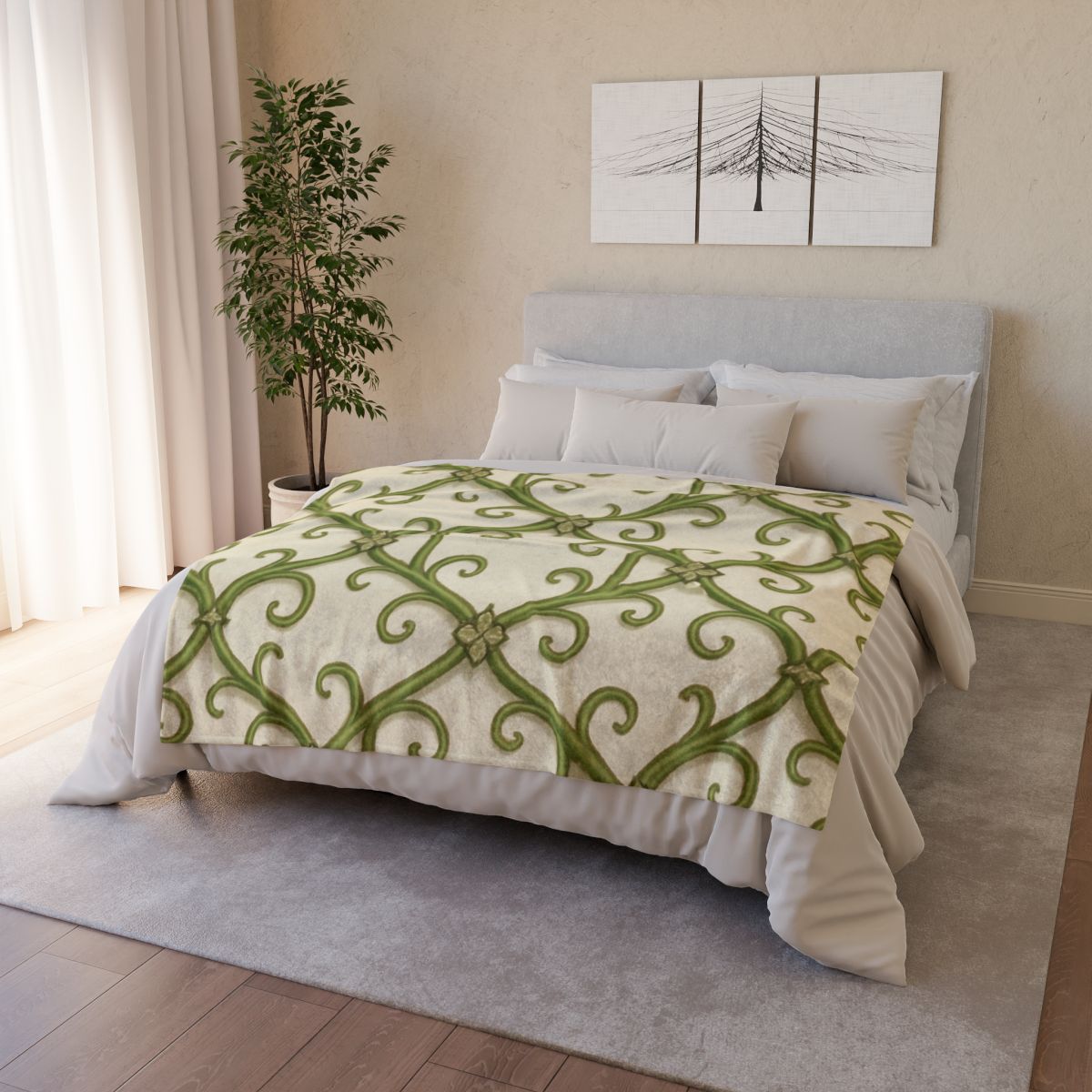 Vine Lattice Panorama custom blankets