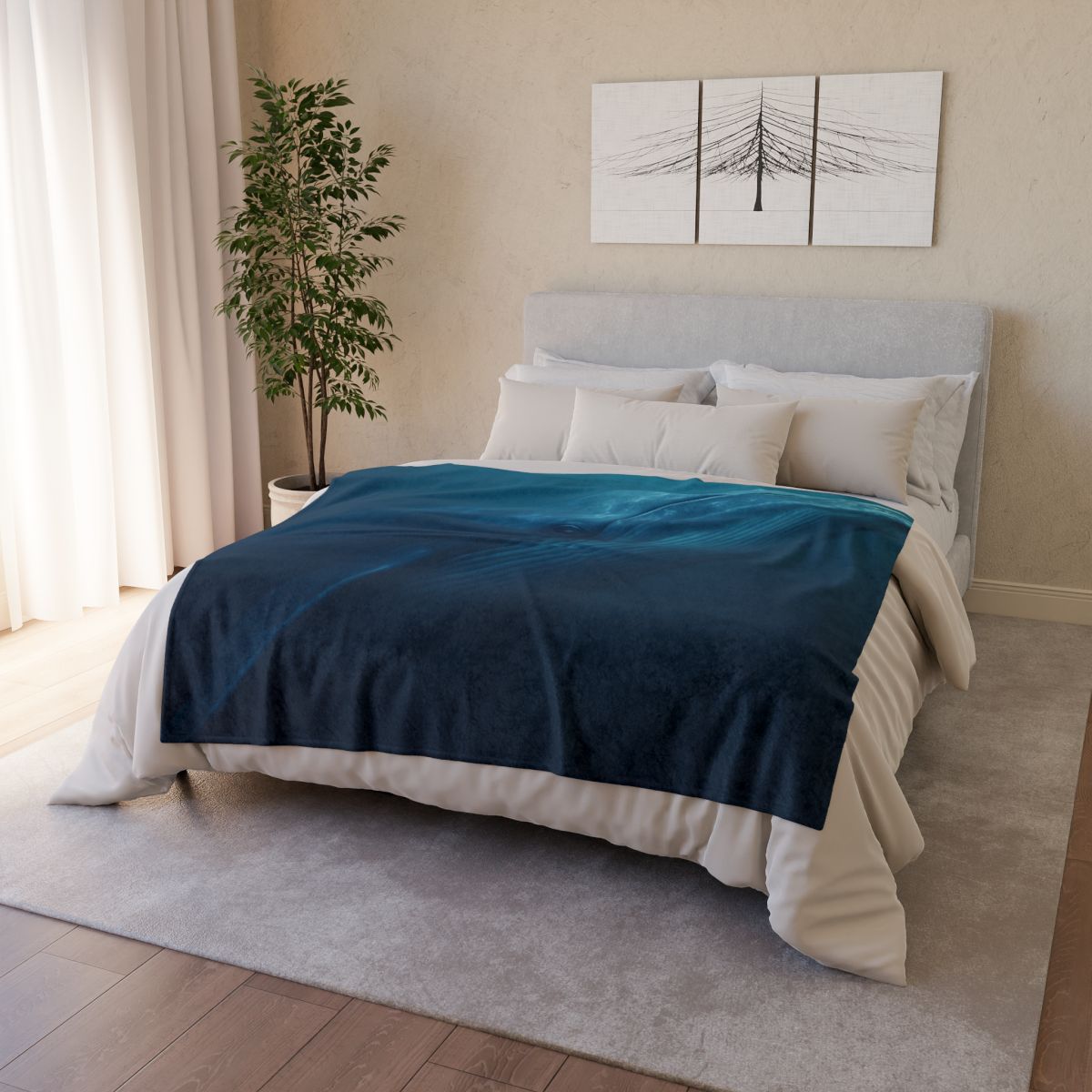 Ocean Giant Blue Whale designer printed blankets