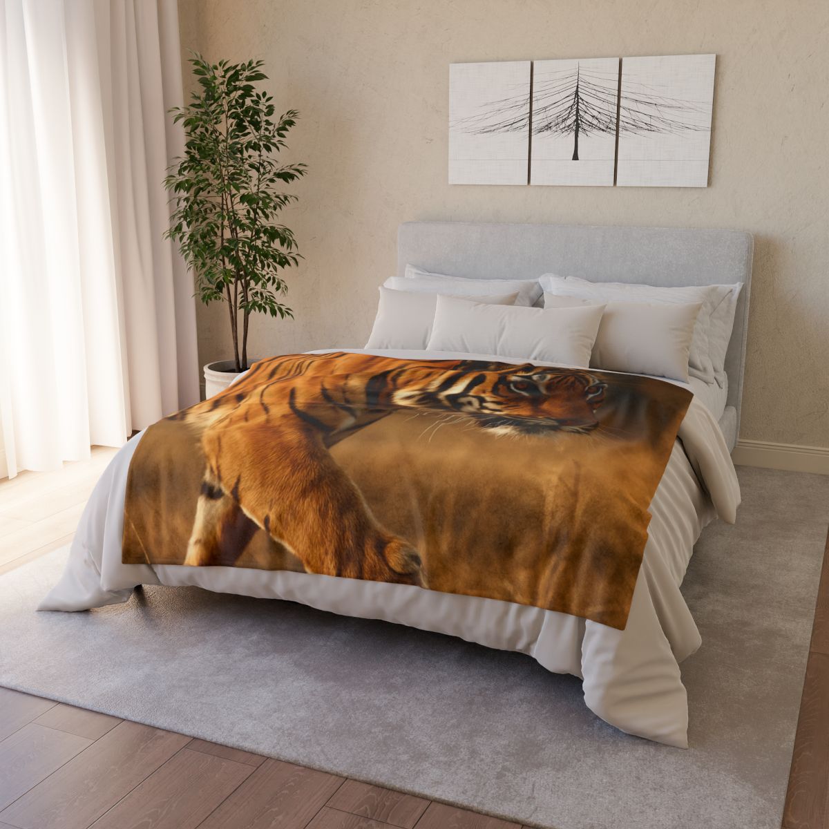 Forest Stalker Bengal Tiger designer printed blankets