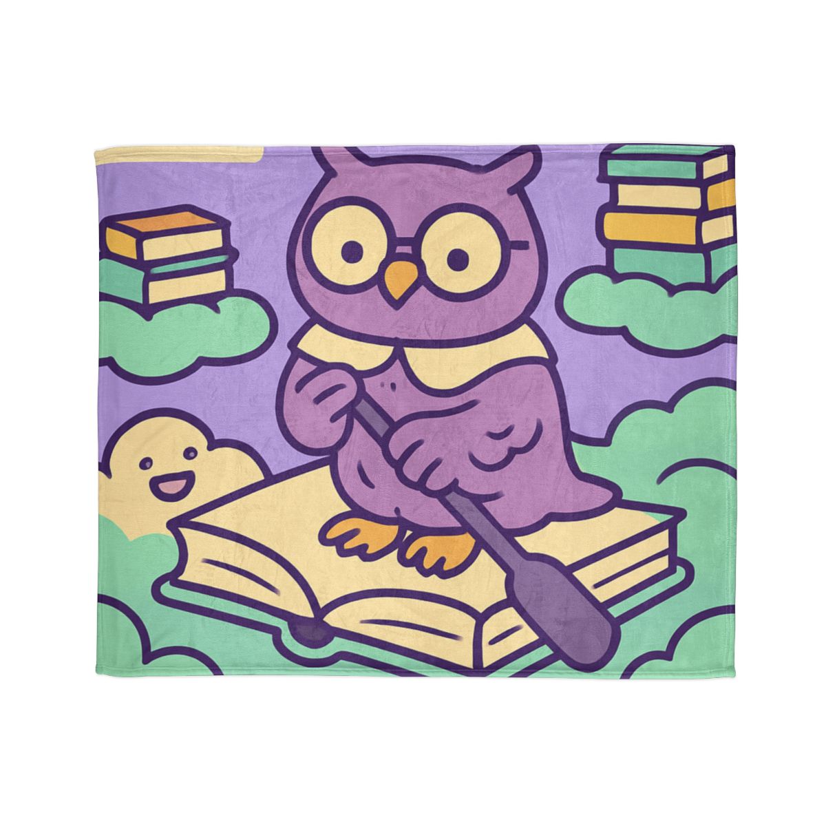 Cloud Library Owl Boat designer printed blankets