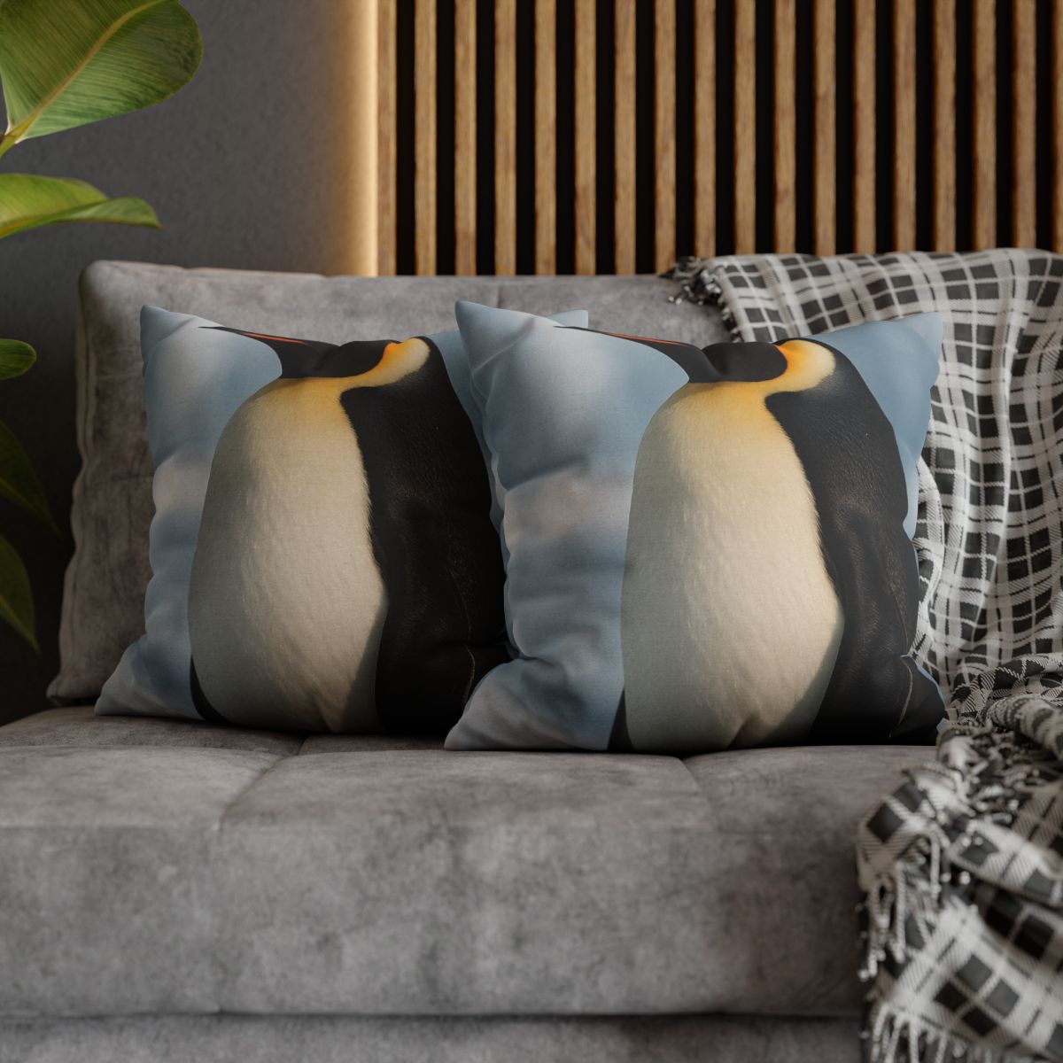 Aurora Drift Emperor Penguin stylish decorative pillowcases