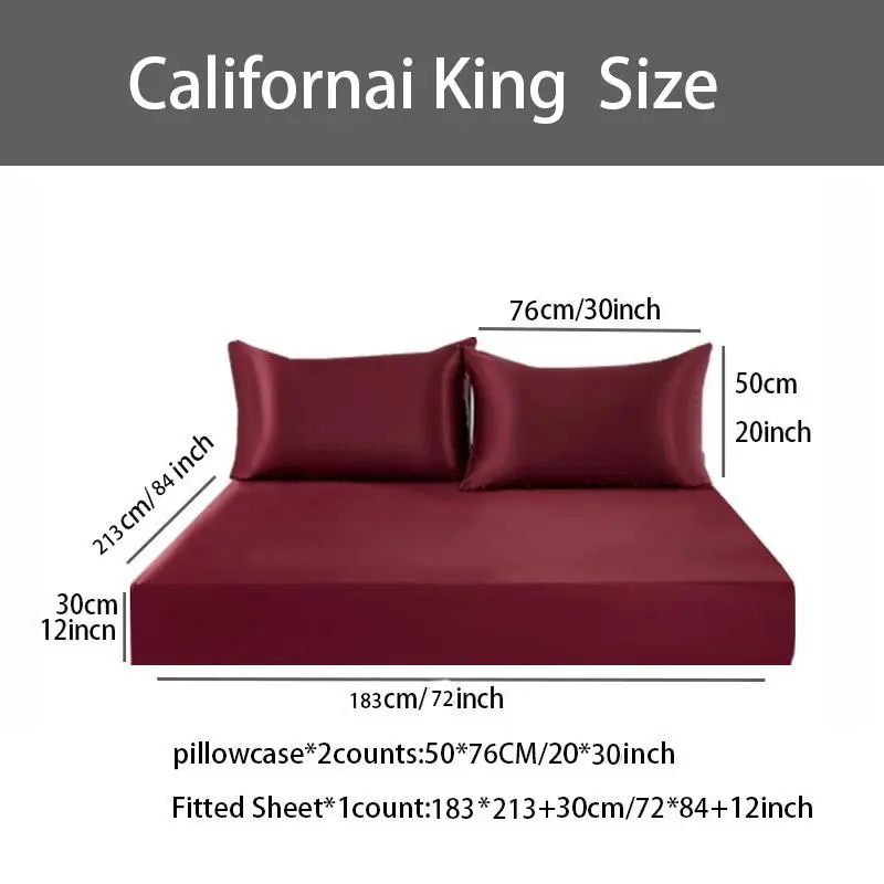 2/3 Piece Solid Color Bedding Set, Cool Silk Smooth Breathable, Soft Comfort Skin-Friendly, Mattress Protector, Silky Fitted Sheet, Gift for Him or Her, Silky Bedding Sheets, Fitted Sheet #GLOBAL PICKS
