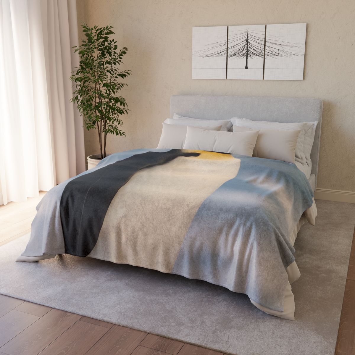 Aurora Drifter Emperor Penguin soft fleece blankets