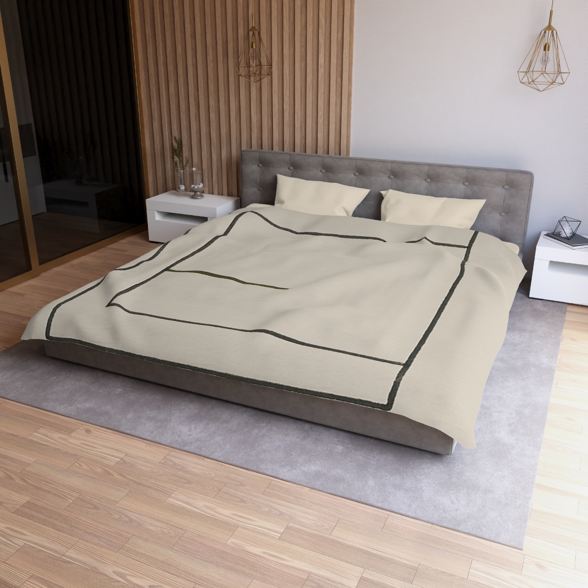 Nested Square And Crossing Short Line personalized bedding duvets