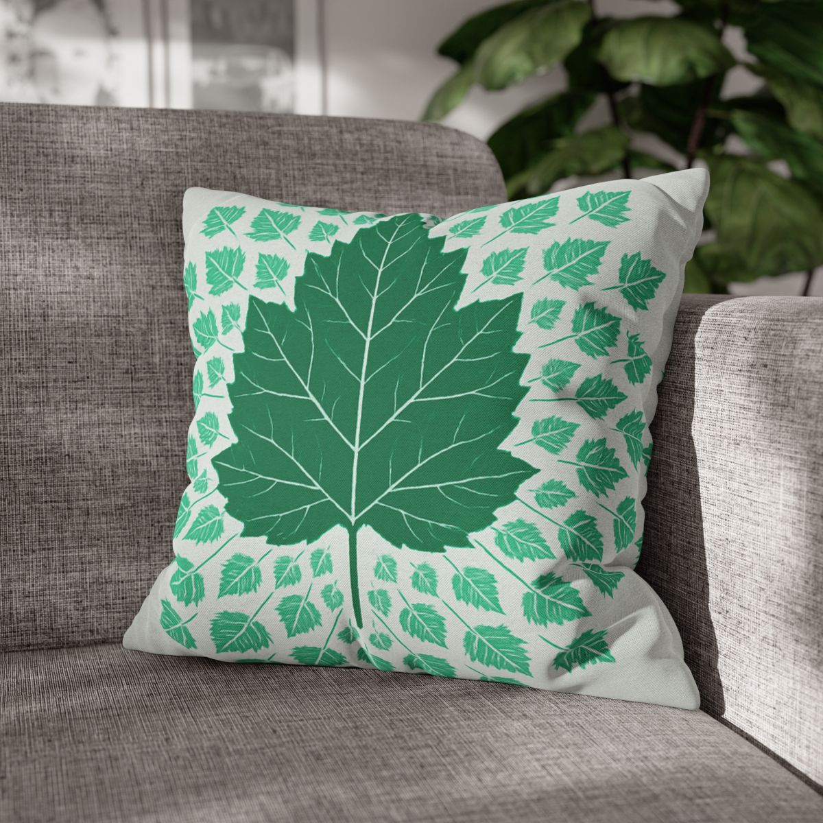 Fractal Leaf Radiance soft cotton pillow cases