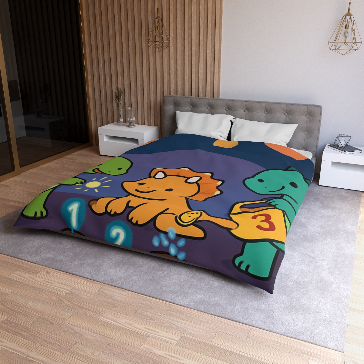 Galaxy Garden Dinosaurs personalized bedding duvets