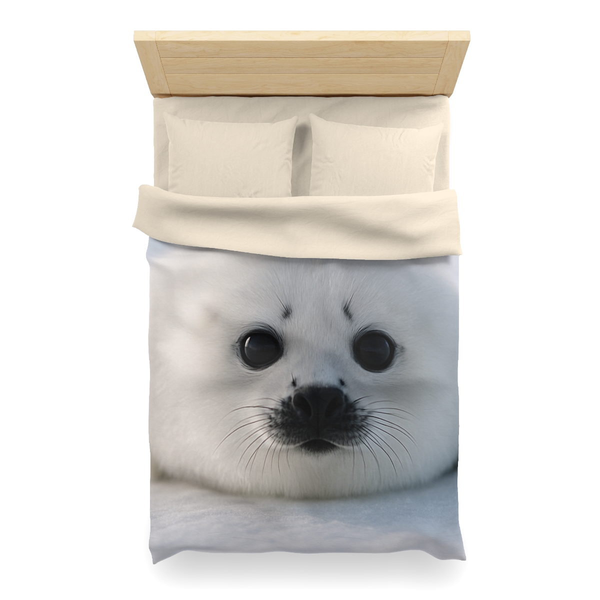 Snow Dream Harp Seal Pup unique patterned duvets