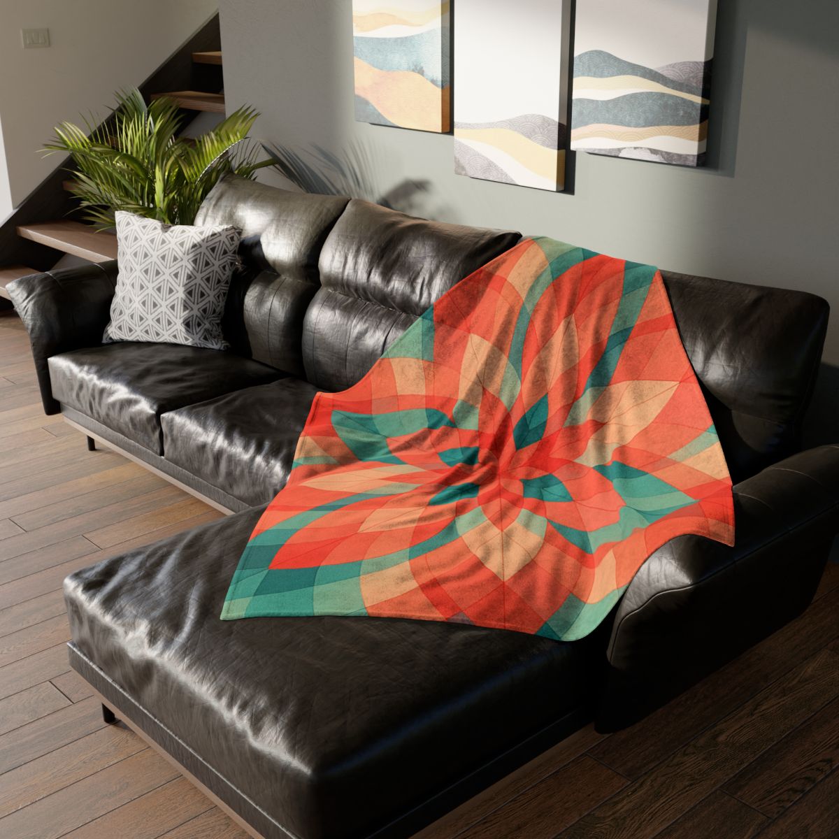 Petal Prism Overlap soft fleece blankets