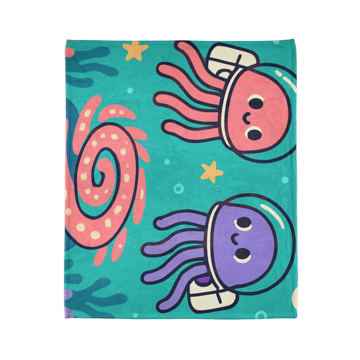 Jellyfish Astronauts In The Coral Nebula decorative home blankets