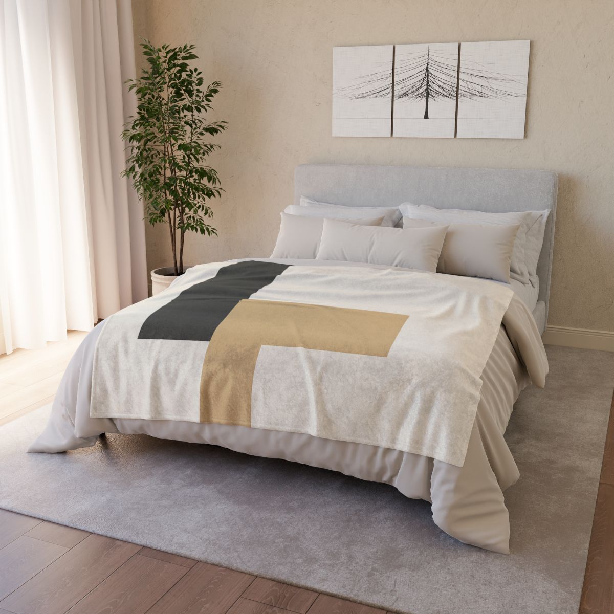 Offset Rectangle Pair soft fleece blankets
