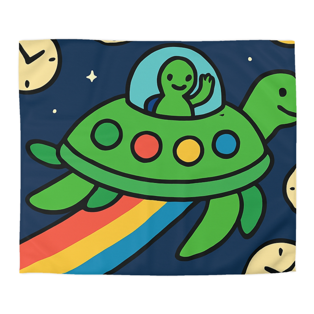 Time Traveling Turtle Spaceship warm winter duvets