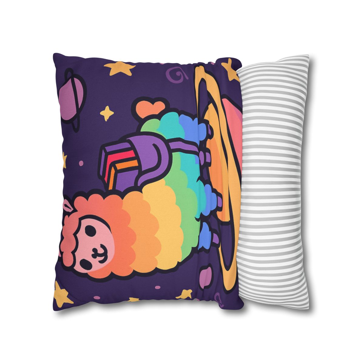 Galaxy Riding Rainbow Llama comfortable bedding pillow covers